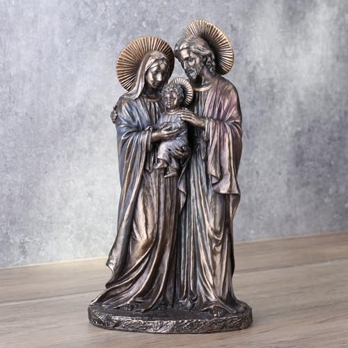 Estatua Familia Sagrada Resina Bronce 8.66 pulg miniatura 2