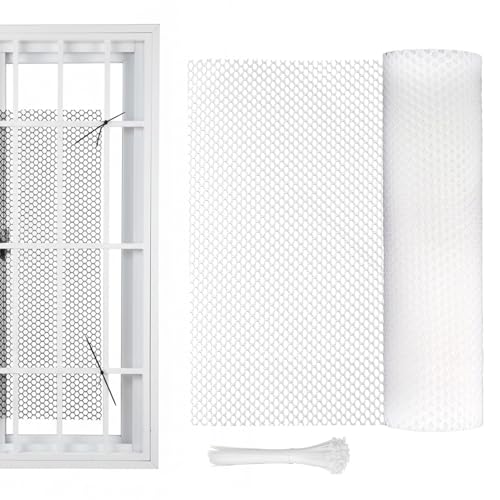 Red para aves de corral – Red de malla 40 cm x 3 m | Barrera para jardín y animales con 50 bridas – Protección para conejos, aves, balcones, patios y patios