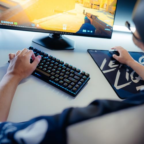 Alienware Pro Clavier Gaming sans fil sans pavé numérique, touches mécaniques hotswap, PBT durables, rétroéclairage AlienFX RVB 16,8 M couleurs, triple connectivité, QWERTY, Dark Side of the Moon
