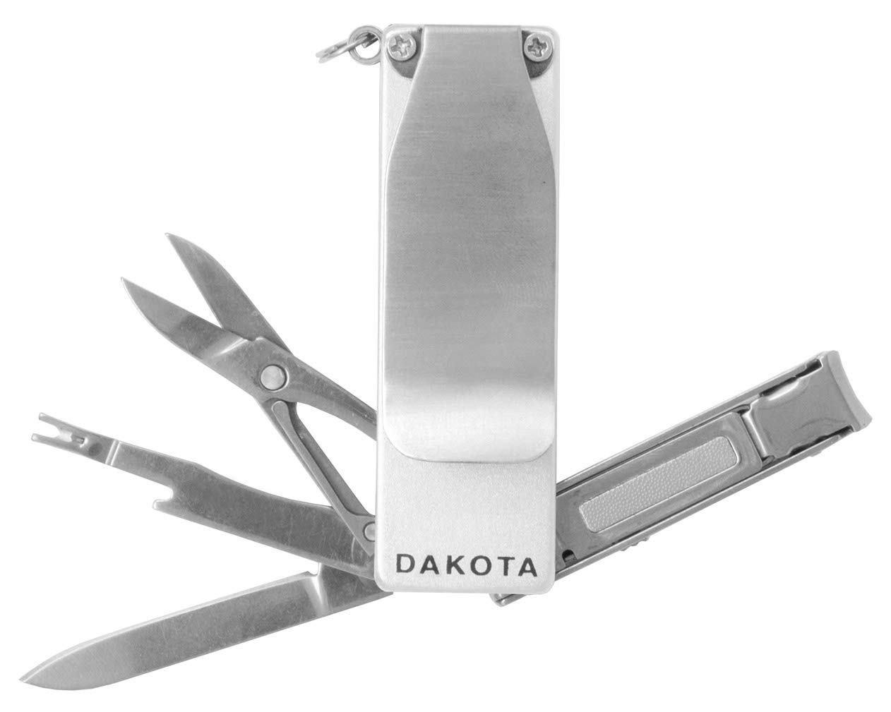 Dakota Stainless Steel & Aluminum Money Clip Multi-Tool w/Microlight (Silver, 91188)