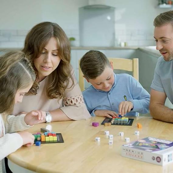 The Genius Square from the Happy Puzzle Company | Game of the Year Award Winner | 60000+ Solutions | STEM Puzzle Game for 1-2 Players | Ages 6 - Adult | Roll the dice and Race to Fill the Grid!