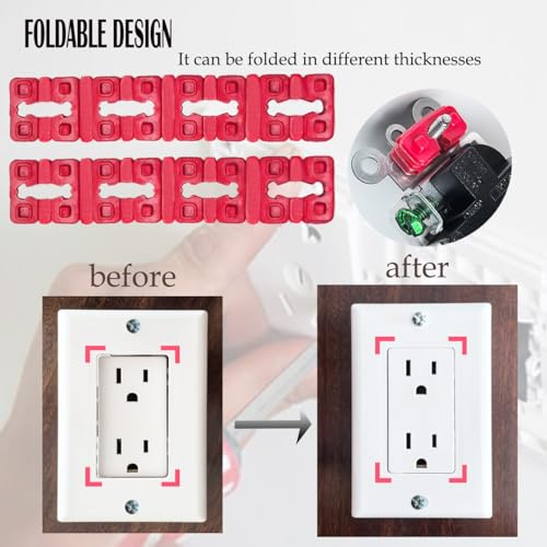 Image of 96PCS Switch and Receptacle Spacers, Outlet Spacers for Loose Outlet Plug Fix, Electric Wall Switch - Receptacle Extenders,Stackable Spaceranda and Sockets Plugs Washer Screws.