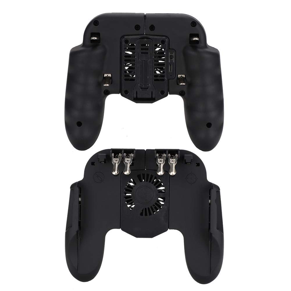 Ouitble Mobile Controller con Fan Ventola Raffreddamento 6 Finger Gamepad Joystick Smartphone Trigger per Smartphone da 4,7 a 6,5 ​​Pollici