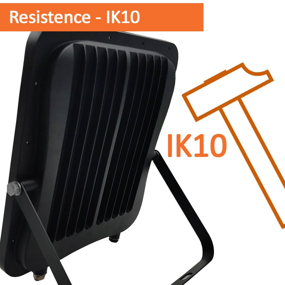 FactorLED Foco Exterior LED Negro, 150W (1050W), 17200Lm, Proyector AVANT PRO, IP65 Resistente al agua, muy resistente IK10, Luz blanca natural 4000K (150, Vatios)