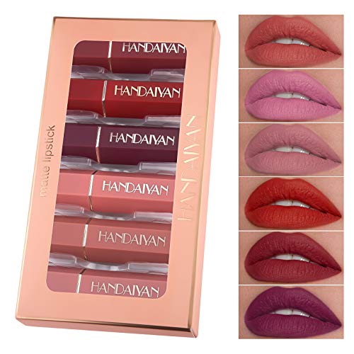 OKENTEN 6 Colors Matte Lipstick Set, Waterproof Long-Lasting Moisturizing Makeup Lipsticks, Nude Moisturizer Smooth Lipstick, Lipstick Makeup Gift Set