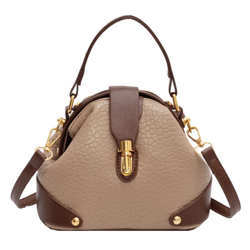 Crossbody Bag Korean Style Fashion Retro Handbag Single Shoulder Pebbled Round Bag For Women