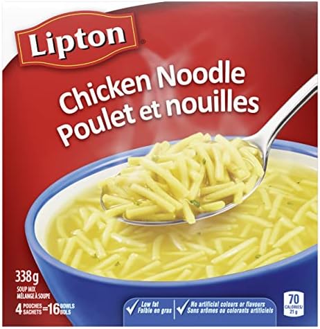 Lipton Dry Soup Mix For An Easy Delicious Classic Noodle Soup Chicken Noodle Low Fat And No Artificial Flavours 338 g 16 count