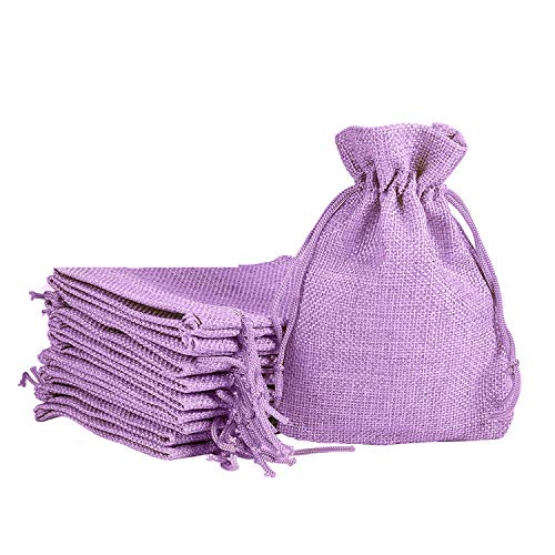 Lifekrafts Jute Linen Bags Pouches (Lavender, 10 x 10 Cms) – Pack of 30