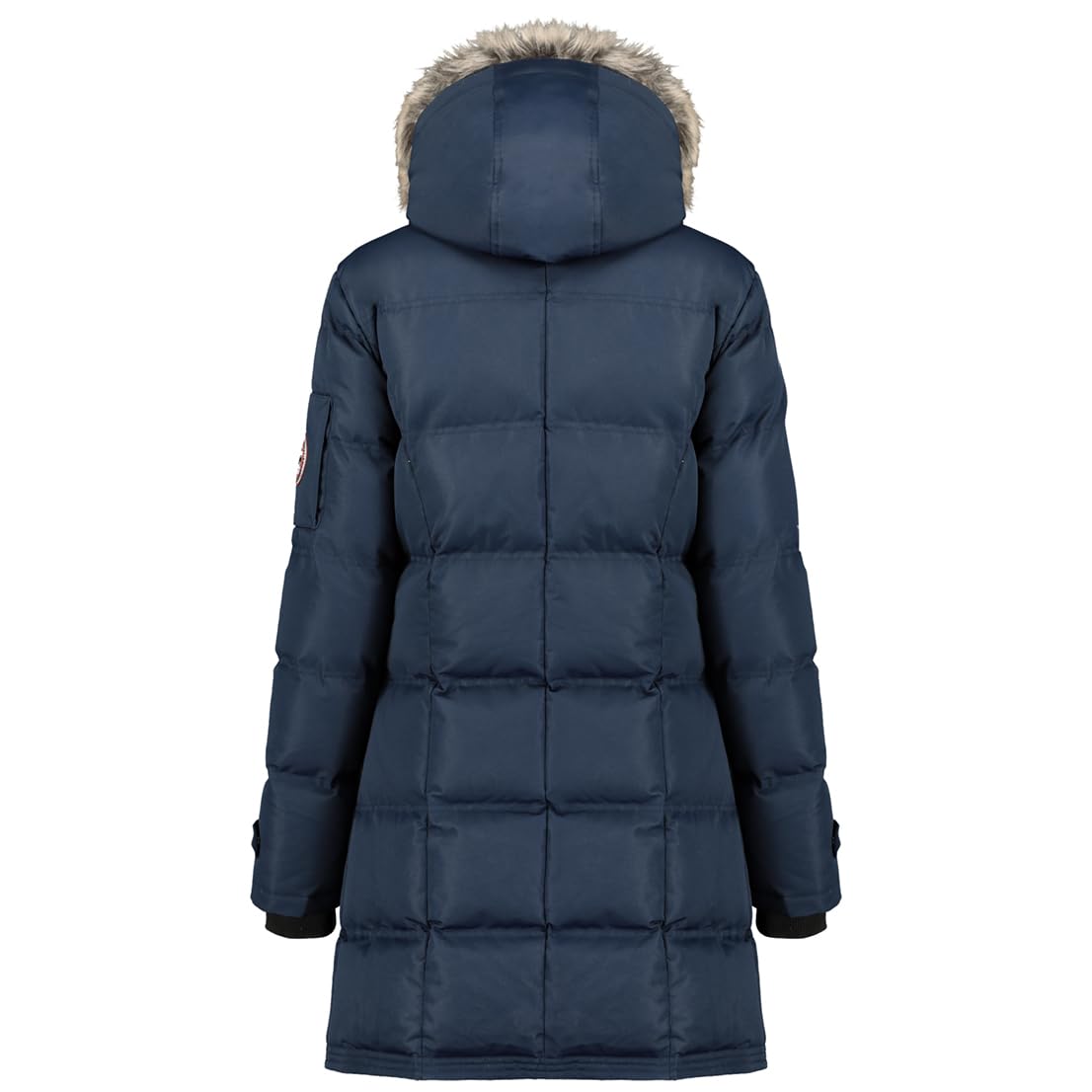 Canadian Peak Axelus Lady - Chaqueta Mujer Cálida Esqui - Abrigo Para Mujeres Con Capucha Sintética - Parka Elegante A Prueba De Viento - Otono Invierno Primavera (Marino XL)