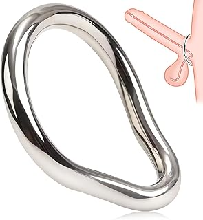 FST Metal Cock Ring Stainless Steel Cock Ring in 7 Sizes Penis Ring for Delay Ejaculation Lasting Erection Smooth Arc Pleasure Ring Erection Rings for Men (2.24 Inch)