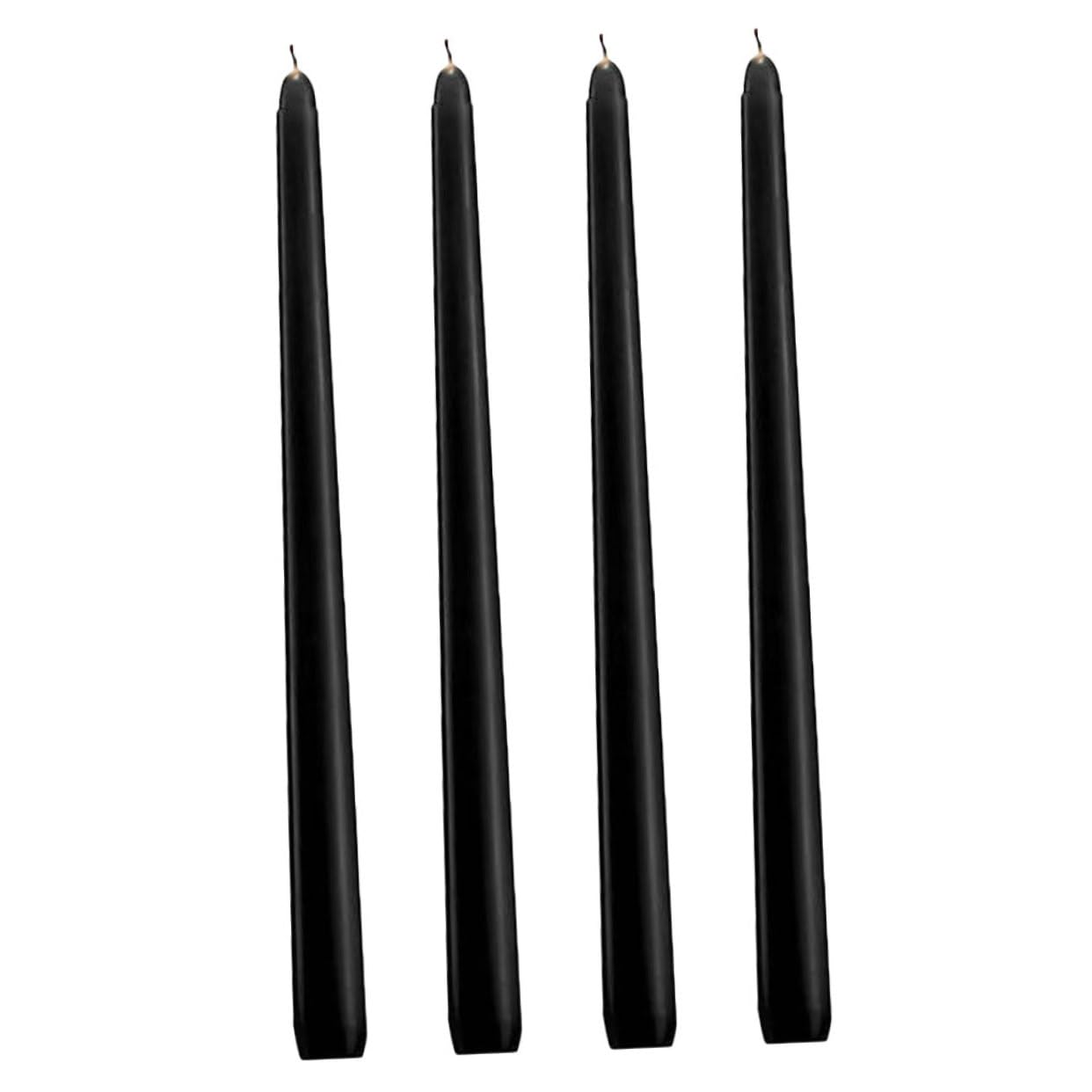 GOOHOCHY 4pcs Tall Candles Small Candles in Bulk Black Candles Unscented Taper Candles Smokeless Candles Black Taper Candles Candle Holders Paraffin Candles Black Wedding Decorations