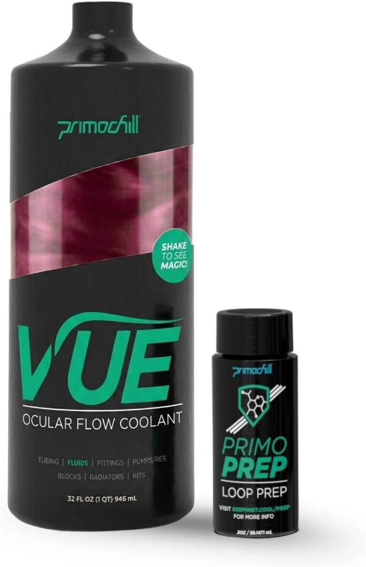 Vue - Computer WaterCooling Coolant, Visual Flow, Solid/Non-Transparent, Full Protection, PrimoPrep Included, Proudly Made in The USA - Black Cherry Violet