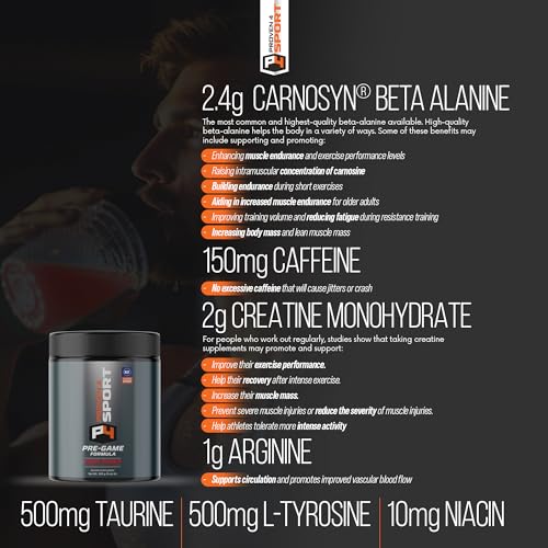 Image of Proven4 Pre Workout Powder for Men and Women with Creatine - Beta Alanine - Caffeine, NSF Certified preworkout Energy Supplement Fruit Punch 30 Servings