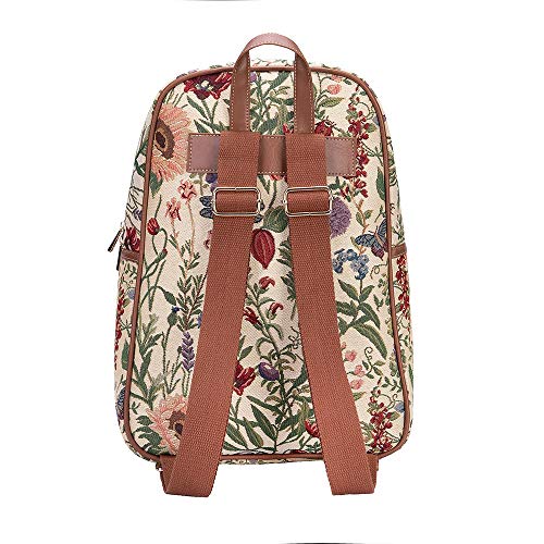 Signare Tapestry Backpack for Women Computer Rucksack Knapsack bookbags for women In Floral Morning Garden Design (BKPK-MGD)3