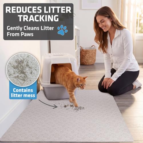 Image of Drymate Cat Litter Box Mat, Litter Trapping Mat, Beige, 29x36 XL