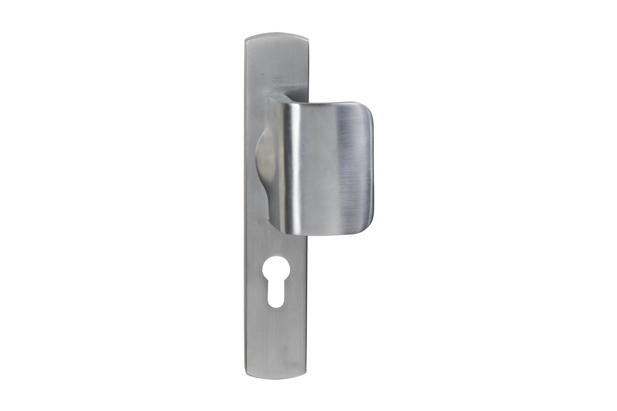 Bricard 8879051 Handle Set on Evidence Plate Satin Chrome Front Door Handle and Wing, 220 x 40 mm