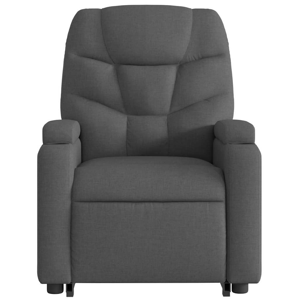 Relaxsessel Dunkelgrau mit Elektrischer Aufstehhilfe, 74x89x100 cm, Stoffbezug, Robust & Bequem für Wohnzimmer, Schlafzimmer und Seniorengerechtes Ambiente