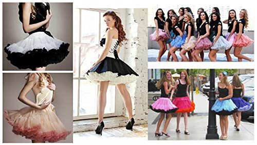 Honeystore Women's 3-Layered Tutu Dance Petticoat Pleated Mini Skirt, 16" Length2