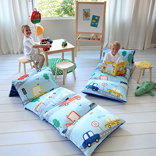 Butterfly Craze Kid's Floor Pillow Bed Cover - Use as Nap Mat, Portable