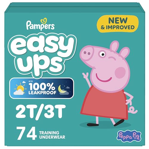 Pampers Training Pants - Easy Ups Girls & Boys - Size 2T-3T, 74 Count, Peppa Pig Potty Underwear (Packaging May Vary)