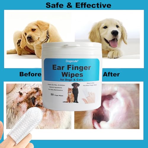 Dog Ear Cleaner Finger Wipes  2 Pack | 100 Count Dog Ear Wipes for Dogs  Cats Gently Remove Ear Wax Dirt  Odor Pet Cleaning Wipes  Cucciolini Doodles Dog ear cleaner finger wipes  2 pack | 100 count dog ear wipes for dogs  cats gently remove ear wax dirt  odor pet cleaning wipes   cucciolini doodles