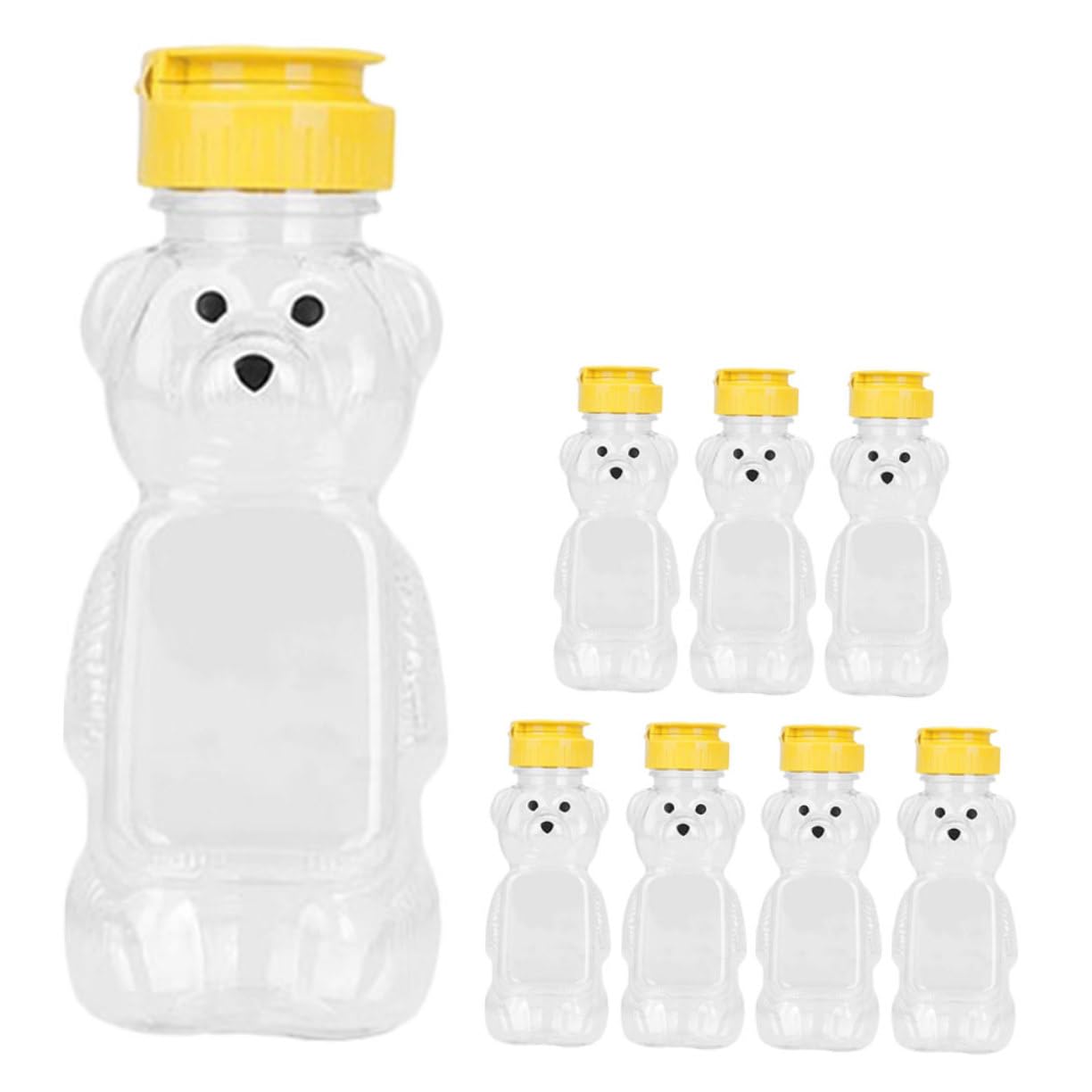 GRIRIW 8pcs Bear Bottle Water Bottles Candy Container Beverage Bottle Bear Shape Bottle for Juice Honey Squeeze Bottles Reusable Bear Juice Bottle Small Juice Bottles Candy Jar Plastic