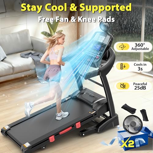 Image of Incline Treadmill for Home 400 lbs Capacity, Folding Treadmill with APP Control, 15% Auto Incline or 6% Manual Incline, 7.5MPH or 10MPH, 16'' or 18'' Wide Belt, Safety Handrail, 64 Programs
