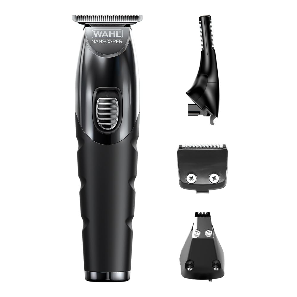 WAHL Manscaper Toolbox, multigroomer, regolabarba, tagliacapelli, alimentazione al litio, ricarica USB, pettini guida, ricaricabile, nero