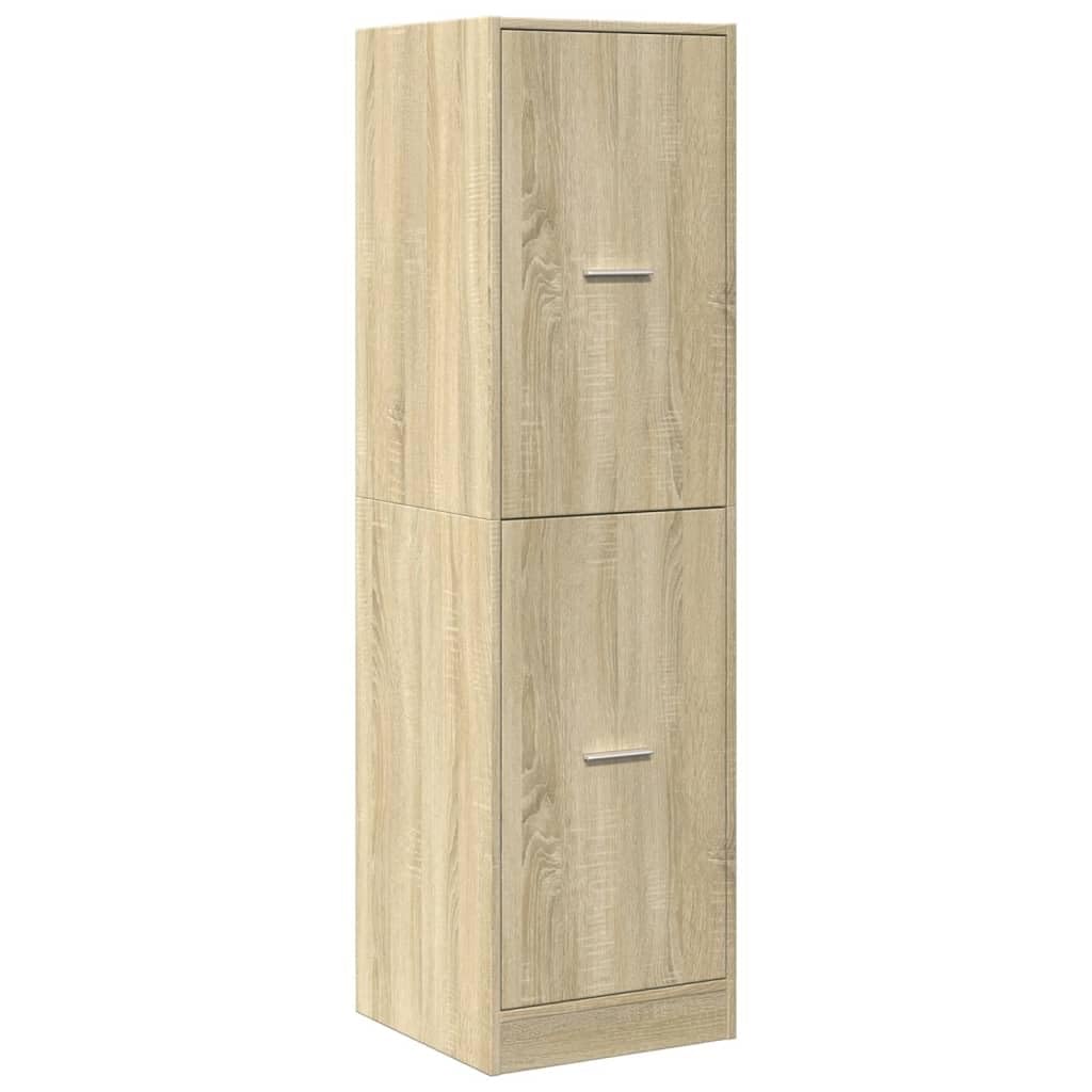 Armoire à pharmacie en chêne Sonoma - 40 x 41 x 144,5 cm - Imperméable - 4 tiroirs - Armoire de rangement robuste - Peu encombrante - Pour couloir, salon, chambre à coucher
