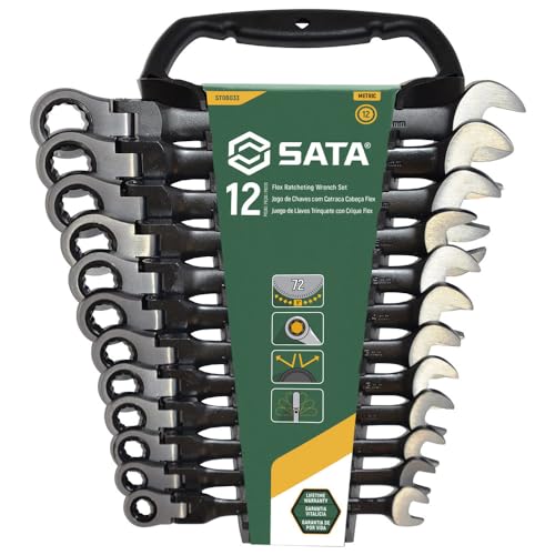 Clé à cliquet métrique SATA ST08033 tête flexible 12 pcs