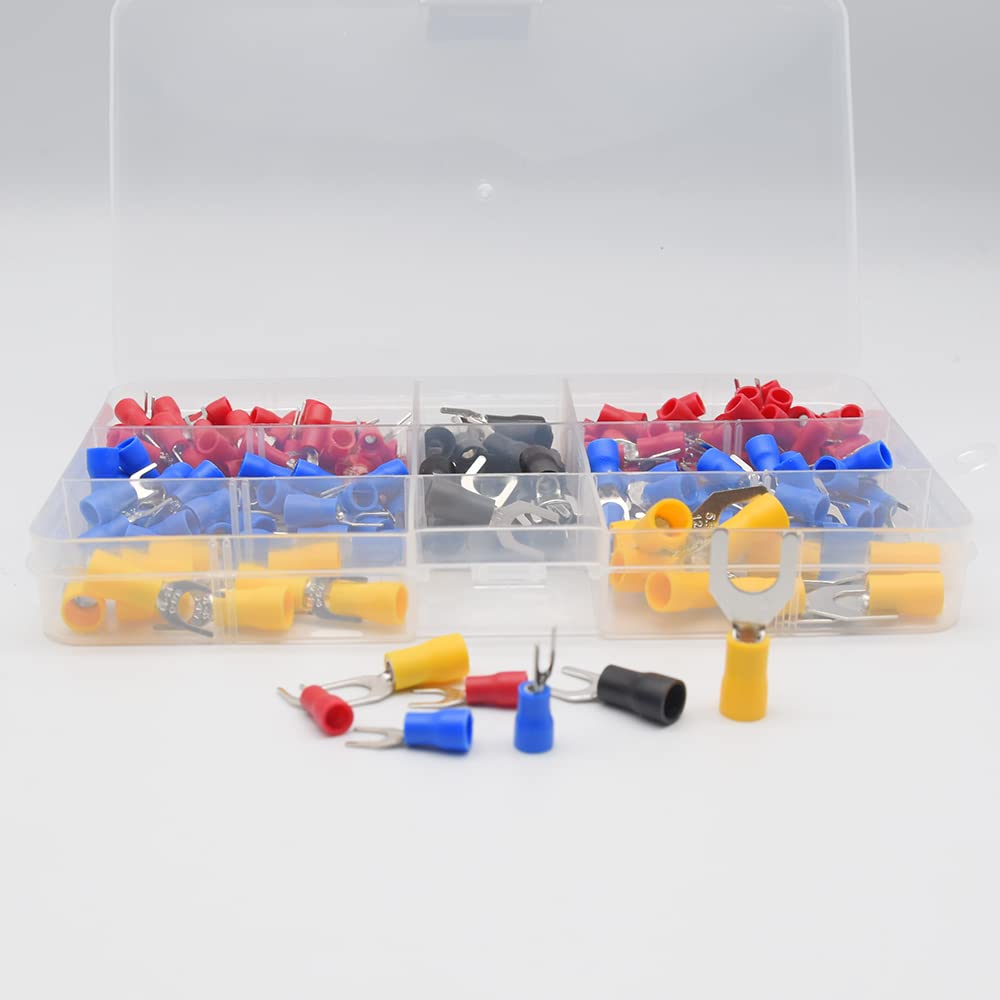 200PCS SV Terminal Set Copper Crimp Connector Insulated Cord SV End Wire terminals Connector Assortment Kit Cable Wire Conne