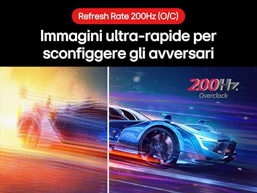 UltraGear 27GS75Q Monitor Gaming 27" IPS QHD (2560x1440), 200Hz (OC), 1ms (GtG), G-Sync Compatible, AMD FreeSync, HDR10, HDMI 2.0, DisplayPort 1.4, Flicker Safe, Nero - Monitor - Immagine 1