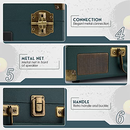 Asmuse Tourne-Disque Vintage 3 Vitesses Tourne-Disque vinyles avec Haut-parleurs stéréo intégrés,Tourne-Disque Bluetooth… - Les Beatles, Paul McCartney, John Lennon, RIngo Starr, George Harrison Asmuse Tourne-Disque Vintage 3 Vitesses Tourne-Disque vinyles avec Haut-parleurs stéréo intégrés,Tourne-Disque Bluetooth… – Image 7