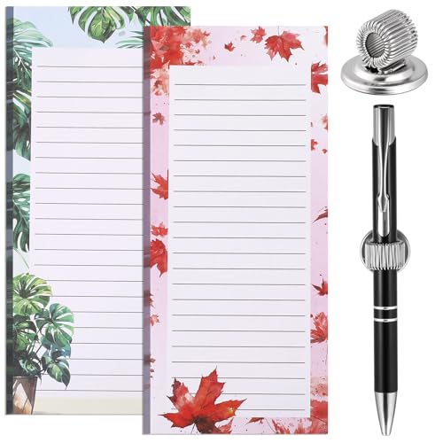 Smivyhp 2 Stück Einkaufsliste Magnetisch Kühlschrank Mit 1 Magnetisch Stifthalter 100 Blätter Einkaufszettel Block To Do Listen Block