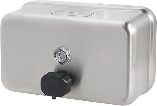 Dispensador de jabón de pared de acero inoxidable resistente, 37.2 fl oz37 onzas, con forro a prueba de corrosión y bomba antifugas para uso