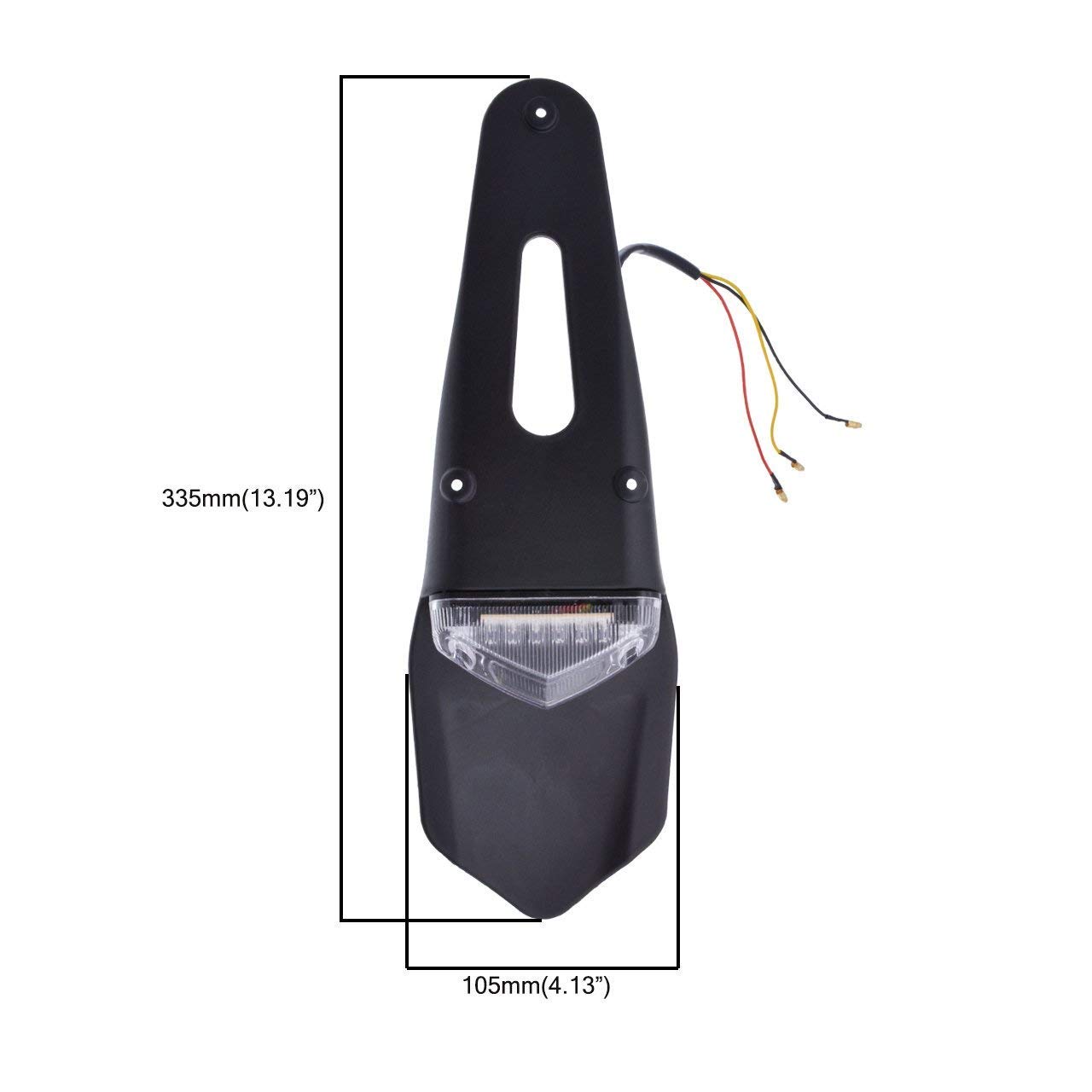 Feu Arrière LED Moto Reminnbor Pour Plaque Immatriculation - Dirt Bike Enduro Rouge