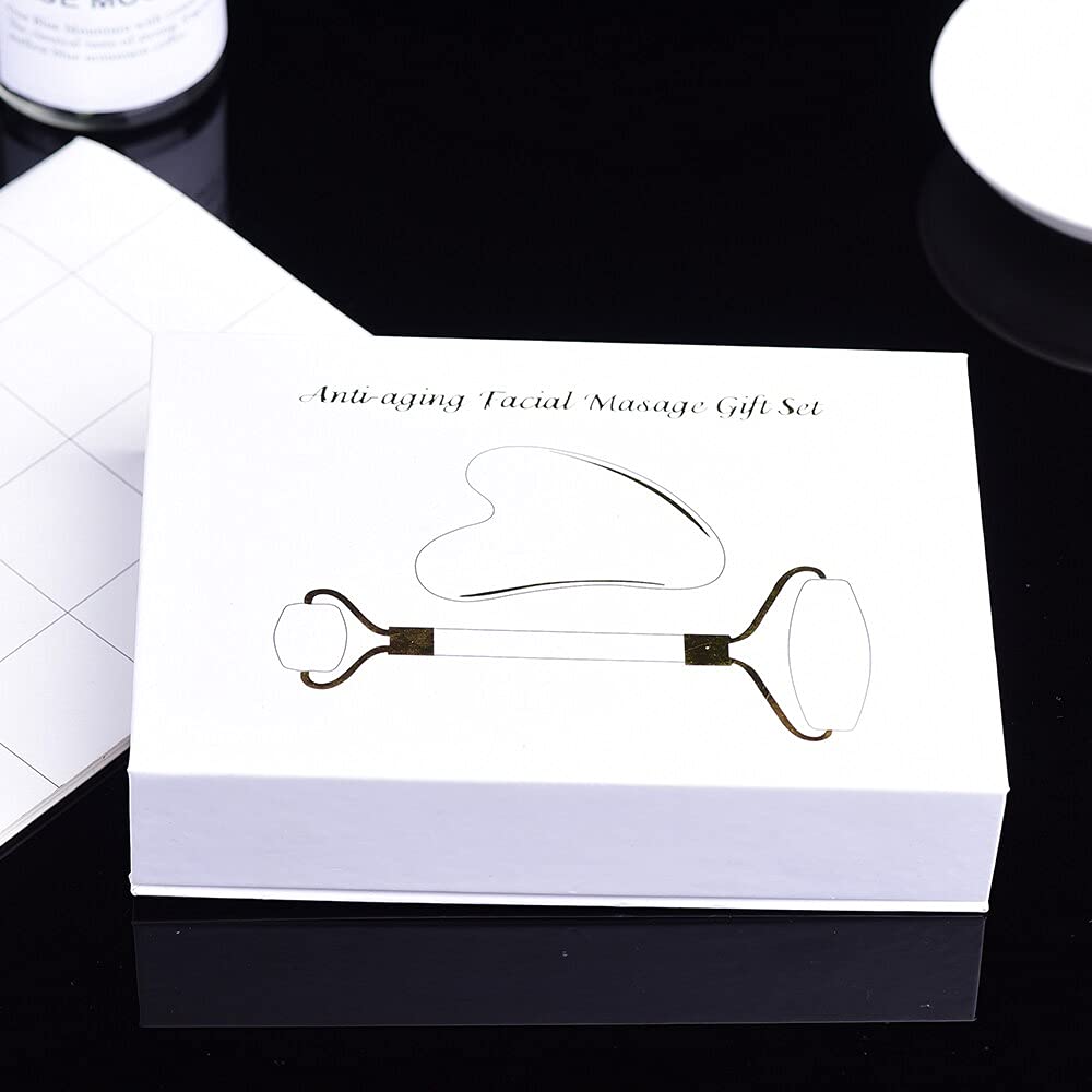 LiuliuBull Rodillo de Jade Original y Ruedas de gua sha Rodillo para Cara 100% Natural de Rosa de Cuarzo masajeador para Arrugas Anti envejecimiento (Color : Aventurine Quartz)