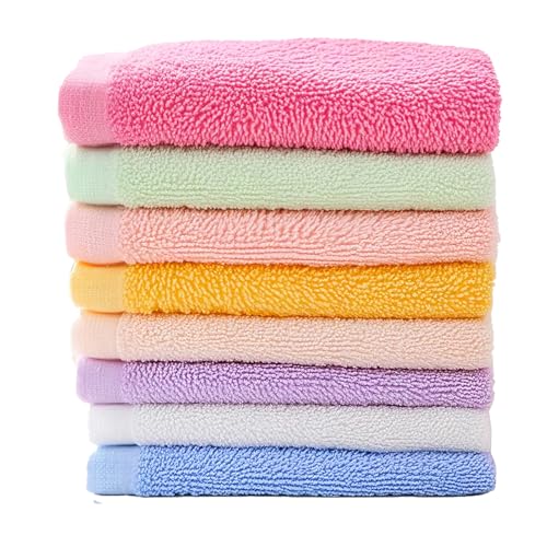 Admygo 8PCS Bamboo Charcoal Fiber Face Cloths Plain Weave Reusable Facial Cleansing Towels Soft SkinFriendly Cleansing Cloth Set for Daily Face Washing Makeup Removal and Home Use