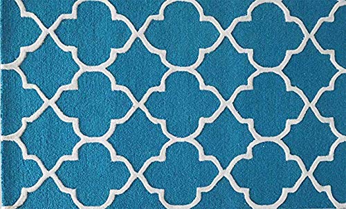Image of Classical Look Embossed Curved Handmade Tufted Woolen Thick Plain Round Carpet for Bedroom Hall Size 8x8 feet (240X240 cm Round) Multi