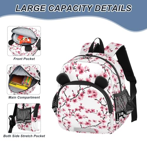 Pink Cherry Blossoms Flower Toddler Backpack for Girls Boys,Preschool Kindergarten Backpack Kids Backpacks B04043213