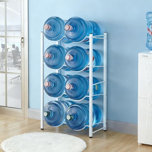 MTIETEME ウォーターボトルラック バケツスタンド 収納ラック 取り外し可能 収納付き 取り出しやすい 強力な耐荷重200kg 高耐久性 2/3/4/5層 ウォーターサーバー 台 組み立てが簡単 キッチン、寝室、リビング、オフィスに適用 白(65x3