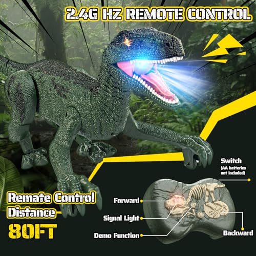 Dinosaur Toys for Kids, 2.4GHz Remote Control Dinosaur with Walking - image 4