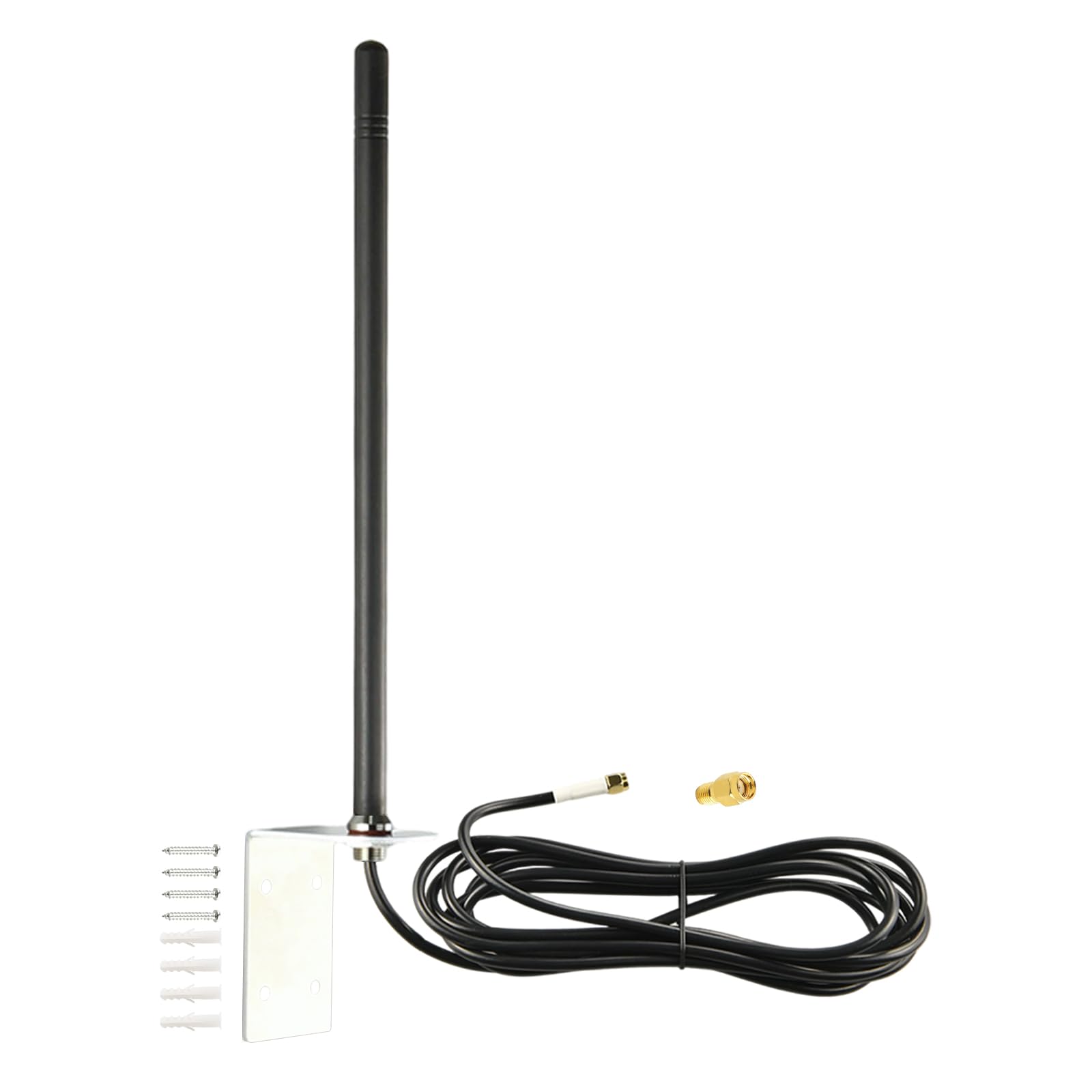 Antenne Extérieure Murale 4G LTE Antenne Cellulaire Omnidirectionnelle Câble RG58U 3M, Connecteurs SMA Mâle et RP-SMA Mâle pour Routeur 4G LTE, Passerelle, Modem, Caméra de Chasse Cellulaire