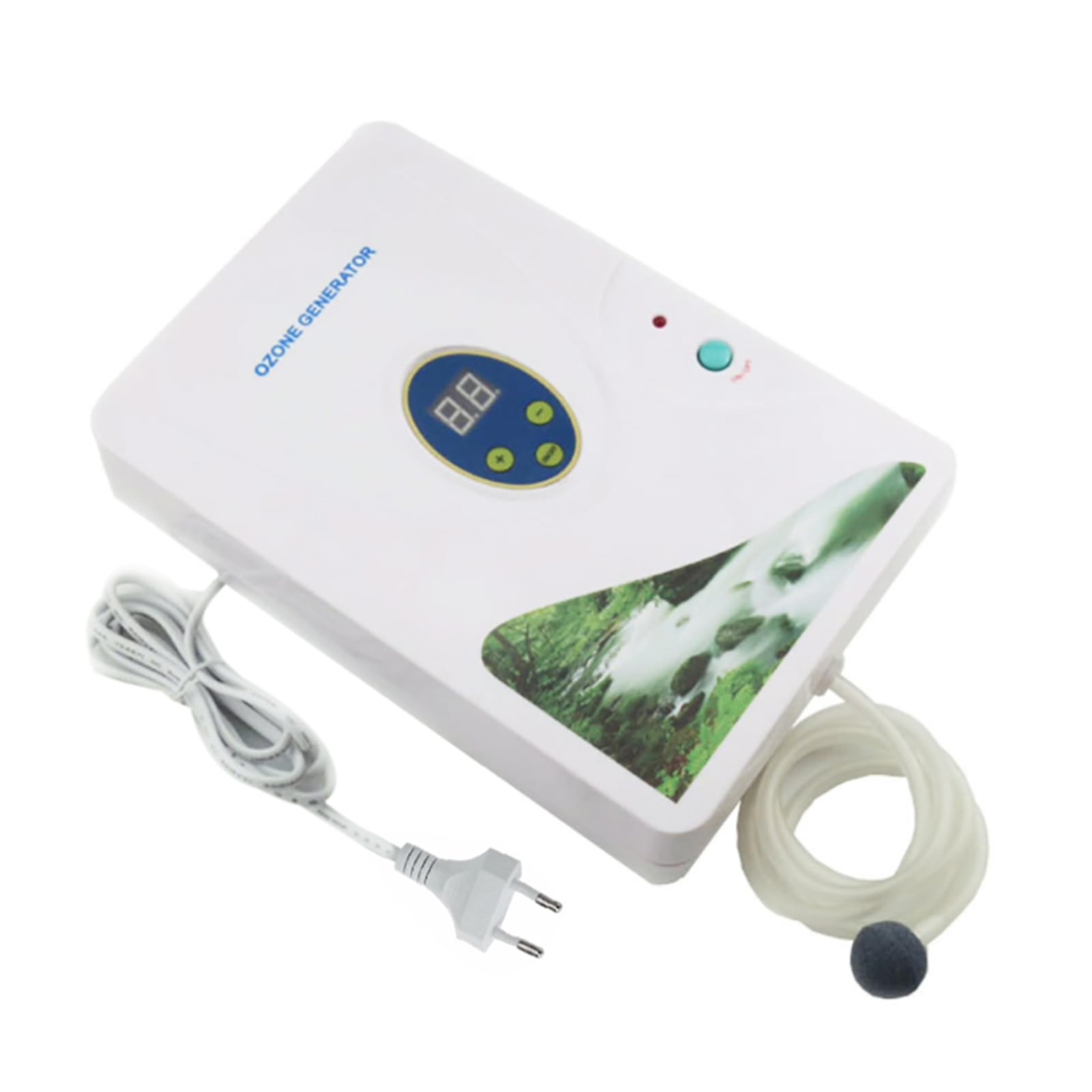 Generador de ozono máquina de limpieza, generador de ozono multiusos 600 mg/h, con función de temporizador e indicador LED, para la limpieza de aire y agua, para frutas, verduras