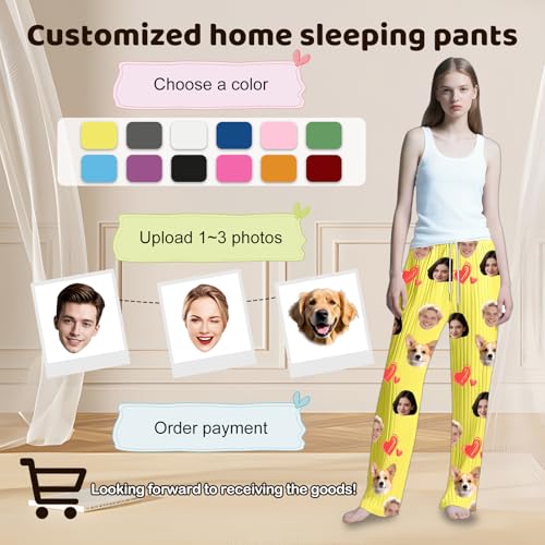 Personalized Pajama Pants For Men Women,Custom Pajama Pants With Photo Face,Funny Grad Birthday Gifts For Men Women2