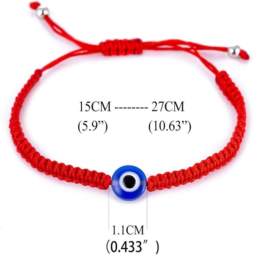 kelistom 8 Pieces Evil Eye Red Kabbalah String Bracelets for Women Men Boys Girls Protection Amulet Storage Gift Bag with Long Tassels (C:HS024-8): Clothing, Shoes & Jewelry