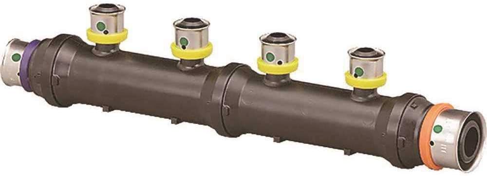 Viega 49258 Pureflow 8 Outlets: 1 in. x 1 In., 1/2 in. Polymer Press Manifold