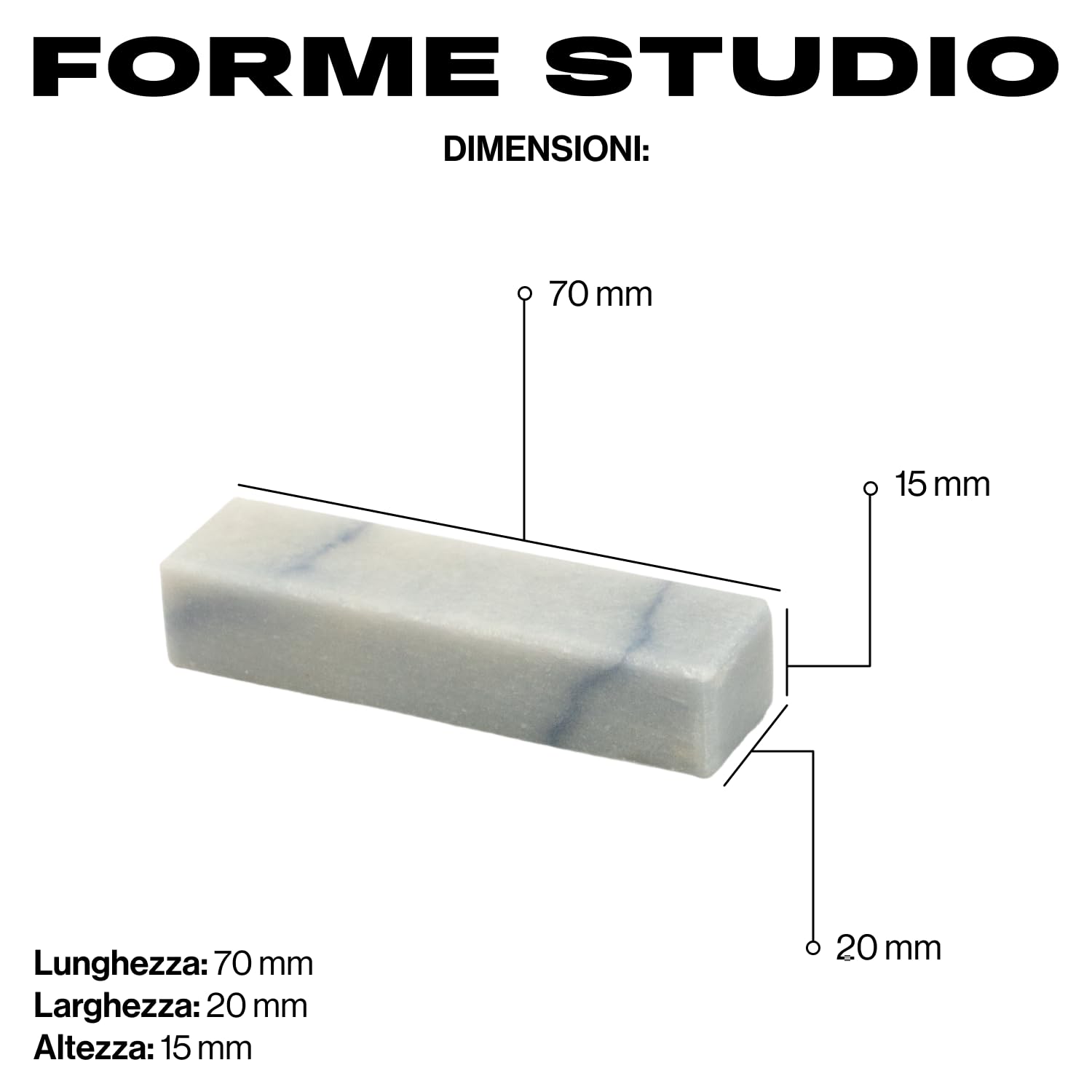 FORME STUDIO Poggia Posate Design in Marmo Azul Macaubas – Set 4 Pezzi – Poggia Bacchette Artigianale Made in Italy – Elegante Accessorio da Tavola per Occasioni Speciali
