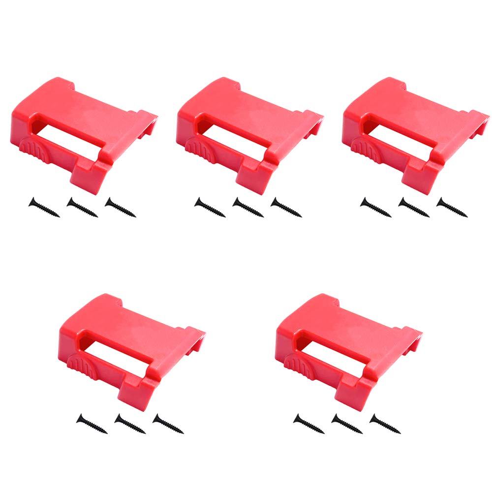 5-Packs Battery Holders for Milwaukee 18V Mount Dock Fit for M18 Battery (No Battery)