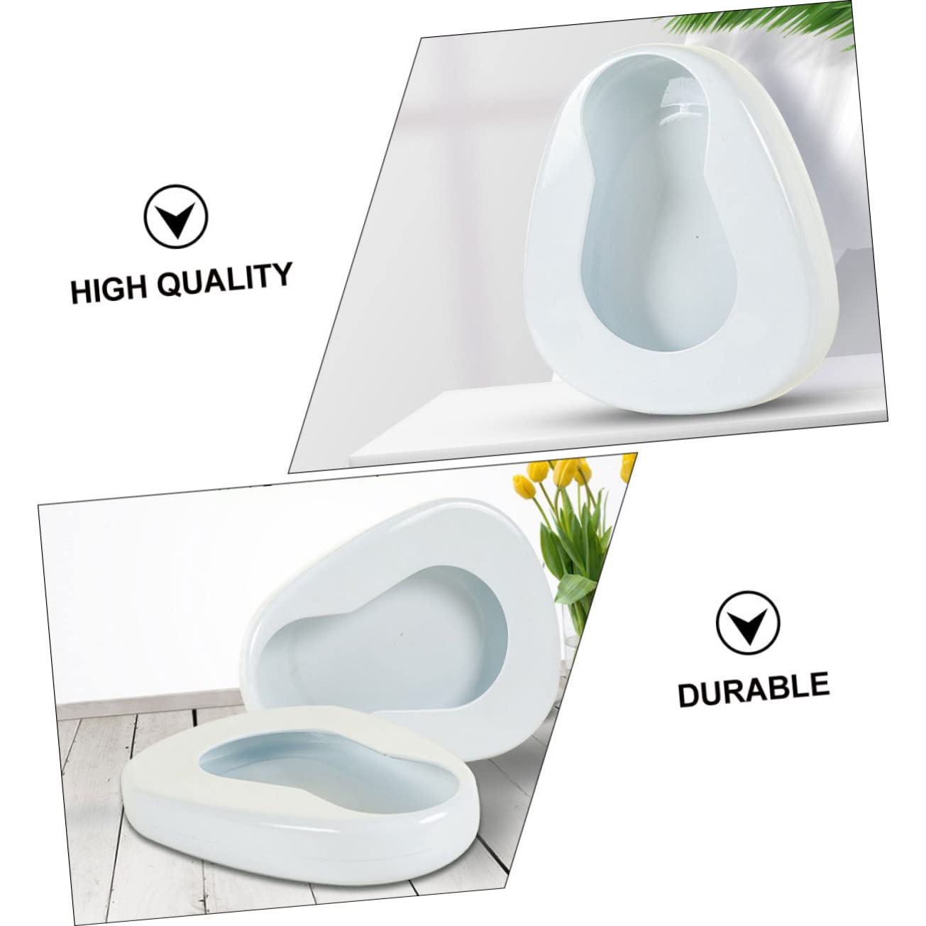 NOLITOY Bacinilla Portátil para Pacientes Encamados Diseño Ergonómico con Asiento Amplio y Cómodo Fácil Limpieza para Cuidado Domiciliario de Adultos Mayores y Personas con Movilidad